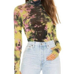 AFRM - Zadie Power Mesh Tie Dye Turtleneck - M